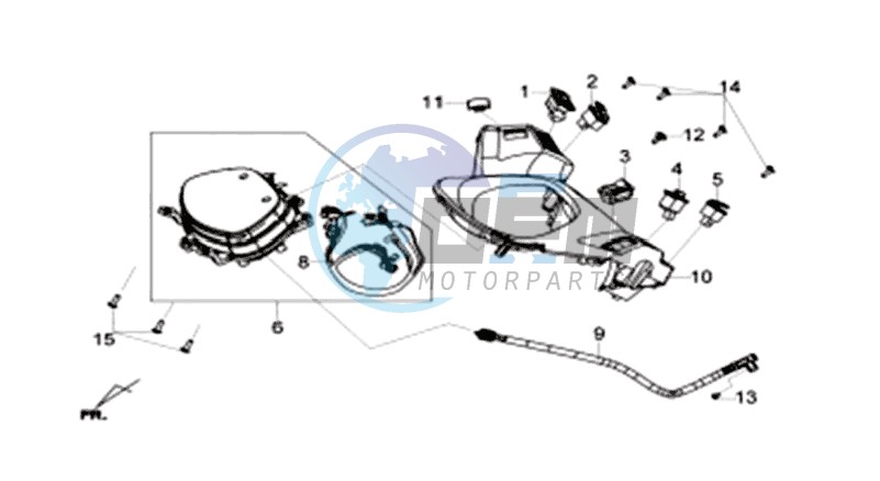 HEAD LIGHT COVER / SPEEDOMETER COWL / DASHBOARD