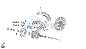 SENDA SM X TREM - 50 CC X TREM EU2 drawing FRONT WHEEL