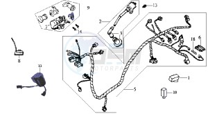 JET EURO X 50 E2 drawing WIRING HARNASS - ELECTRONIC PARTS