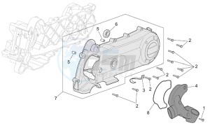 Scarabeo 50 4T E2 drawing Variator cover