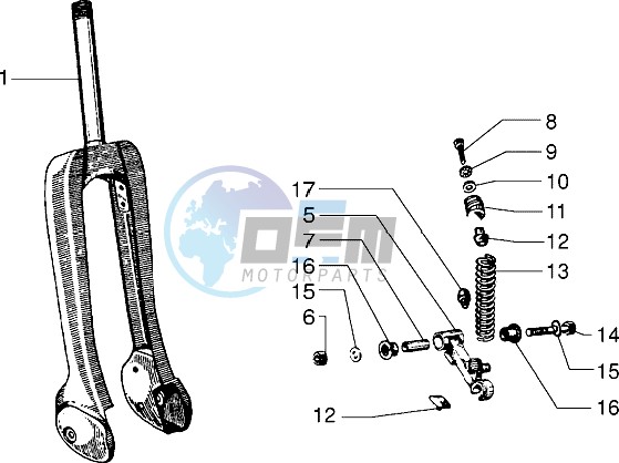 Suspension fork component parts