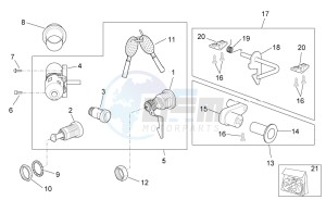 Scarabeo 100 4T e3 net drawing Decal - Lock hardware kit