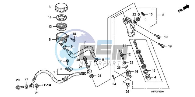 RR. BRAKE MASTER CYLINDER (CB1300/CB1300S)