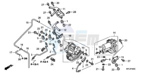 CBR1000RAA France - (F / ABS CMF HRC) drawing REAR POWER UNIT/REAR VALV E UNIT