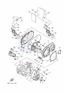 YXM700E YX70MPN (BHF8) drawing CRANKCASE COVER 1