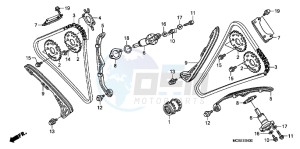 ST1300AC Pan Europoean -ST1300 CH drawing CAM CHAIN/TENSIONER