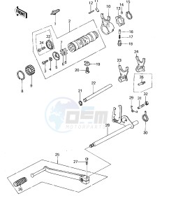 KZ 650 B (B1-B3) drawing GEAR CHANGE MECHANISM