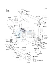 JS 800 A [800 SX-R] (A6F-A9F) A6F drawing MUFFLER-- S- -