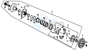 CROX 50 (AE05W6-NL) (L5-M1) drawing DRIVEN PULLEY ASSY