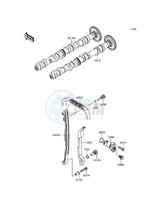 Z800 ABS ZR800BDS FR GB XX (EU ME A(FRICA) drawing Camshaft(s)/Tensioner