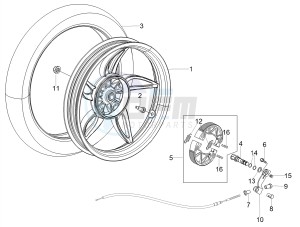 SCARABEO 50 2T CARBURATORE E4 STREET (EMEA) drawing Rear wheel