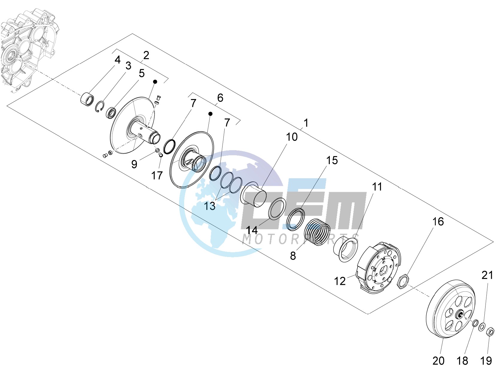 Driven pulley