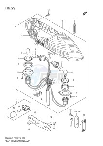 AN400 (E3-E28) Burgman drawing REAR COMBINATION LAMP (AN400K3 K4 K5 K6)