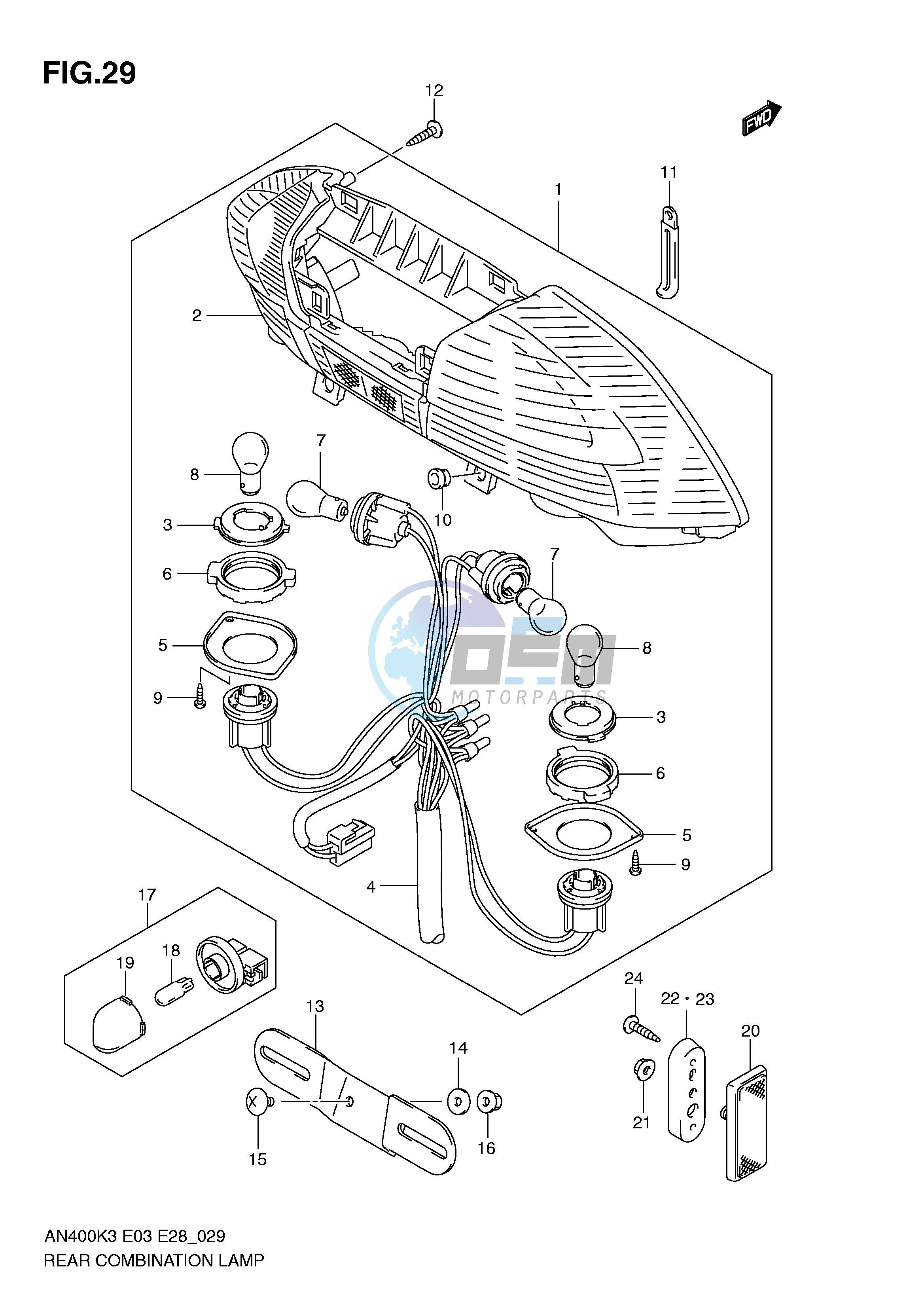 REAR COMBINATION LAMP (AN400K3 K4 K5 K6)