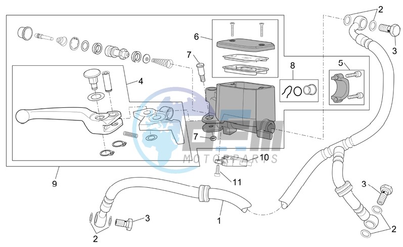 Front master brake cilinder