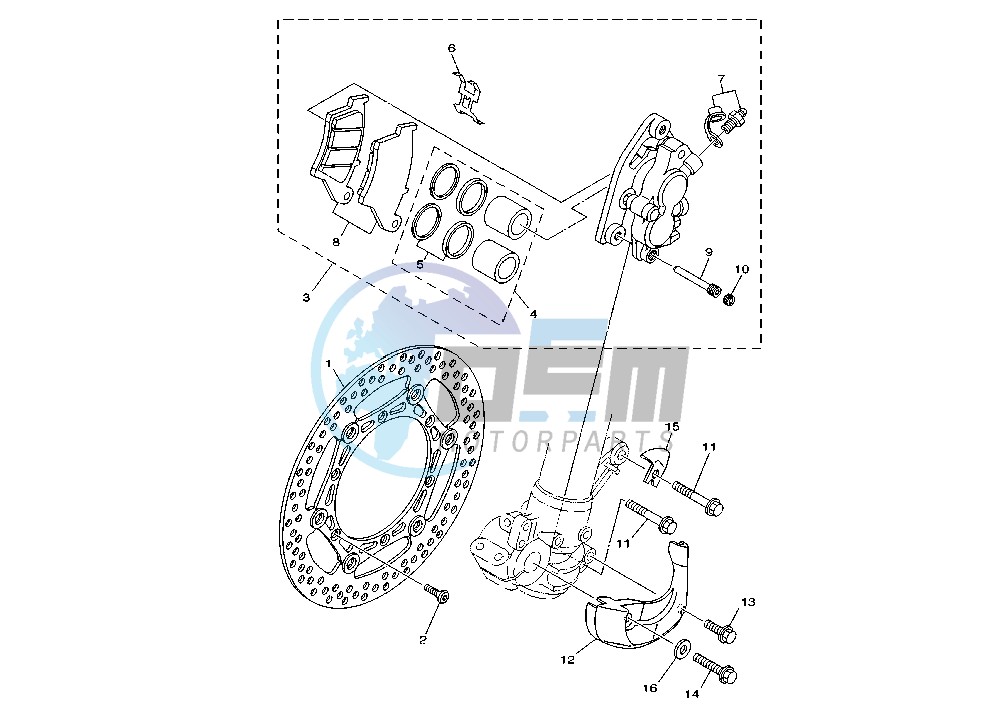 FRONT BRAKE CALIPER MY01