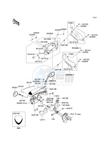 EX 650 A [NINJA 650R] (A6F-A8F) A8F drawing COWLING-- UPPER- -