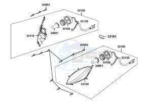 XCITING 400 drawing Head Light