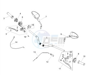 RX 125 E4 (EMEA) drawing Handlevar and controls