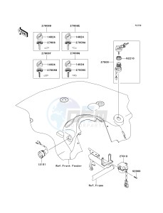 KVF 650 A [PRAIRIE 650 4X4] (A2) [PRAIRIE 650 4X4] drawing IGNITION SWITCH