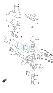 DF 25A drawing Swivel Bracket Tiller Handle w/Power Tilt