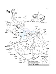 ZX 1200 C [NINJA ZZR 1200] (C1-C4) [NINJA ZZR 1200] drawing COWLING LOWERS