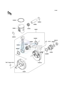 KX125 KX125M7F EU drawing Crankshaft/Piston(s)