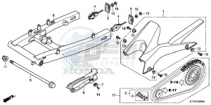 CBR125RTF CBR125RT UK - (E) drawing SWINGARM