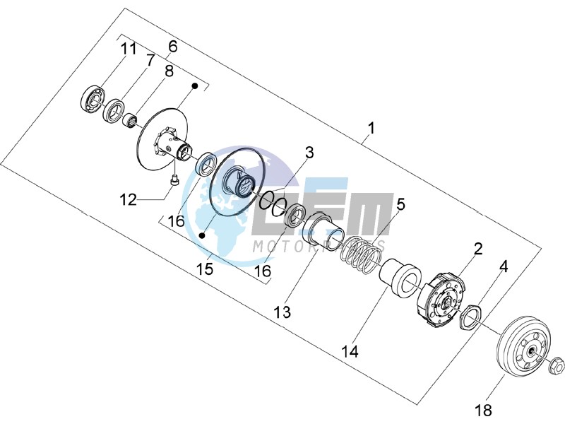 Driven pulley