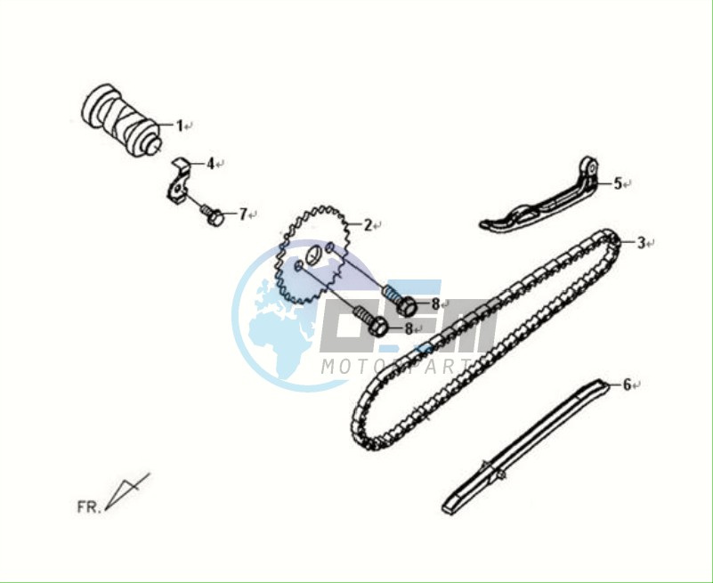 CHAIN / CHAIN TENSIONER / CHAIN GUIDE