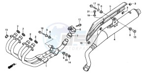 CB600F HORNET drawing EXHAUST MUFFLER