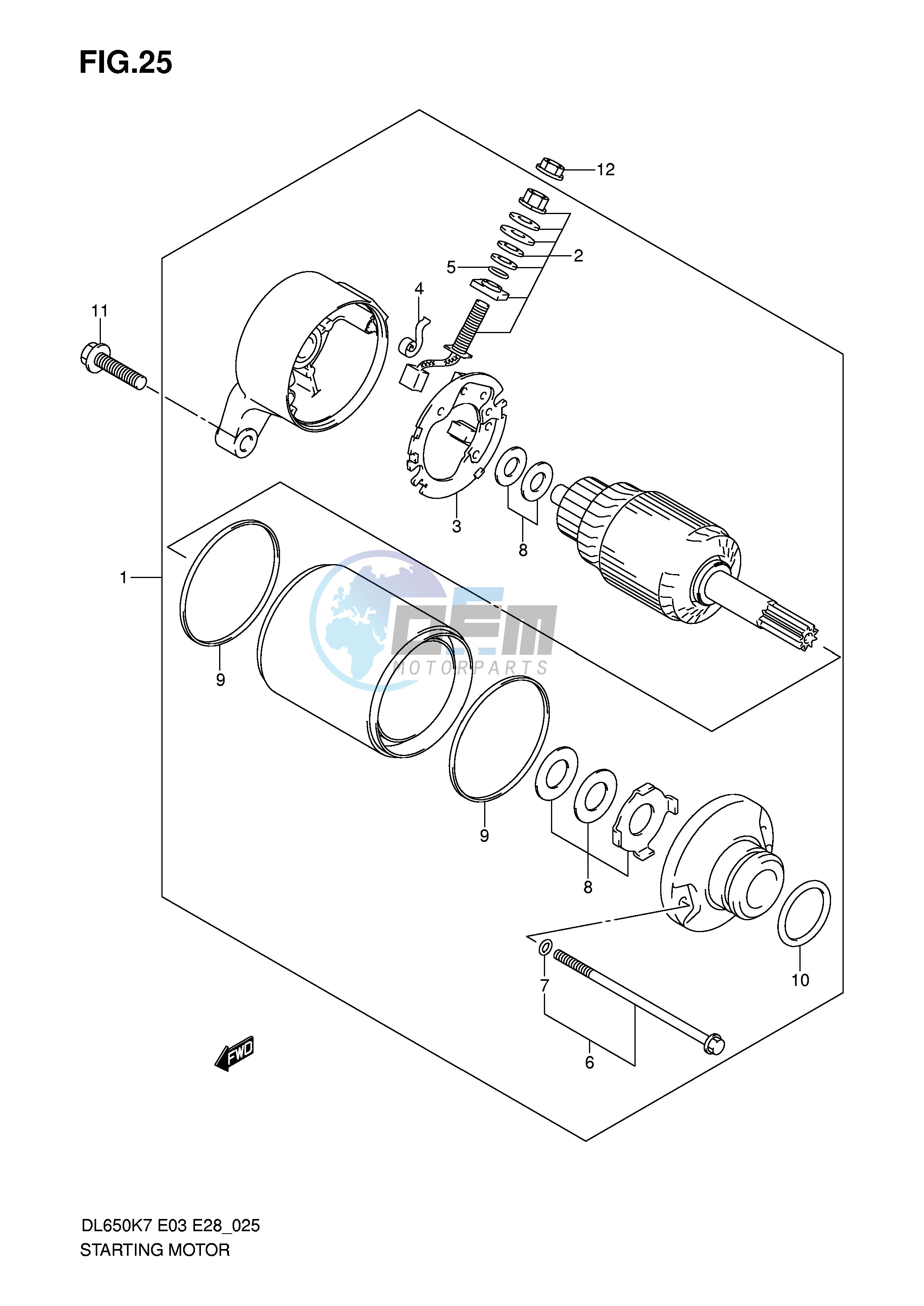 STARTING MOTOR (MODEL K7 K8 K9)