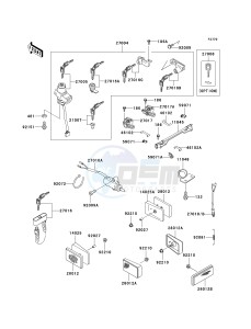 ZG 1000 A [CONCOURS] (A15-A19) [CONCOURS] drawing IGNITION SWITCH_LOCKS_REFLECTORS