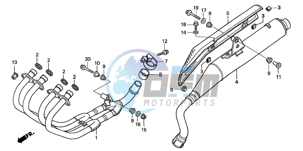 EXHAUST MUFFLER (CB600F2/F22)