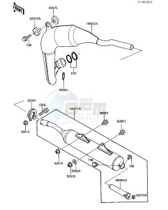 KDX 80 C [KDX80] (C1-C5) [KDX80] drawing MUFFLER-- S- -