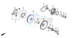 PK50S drawing DRIVE FACE/KICK STARTER SPINDLE