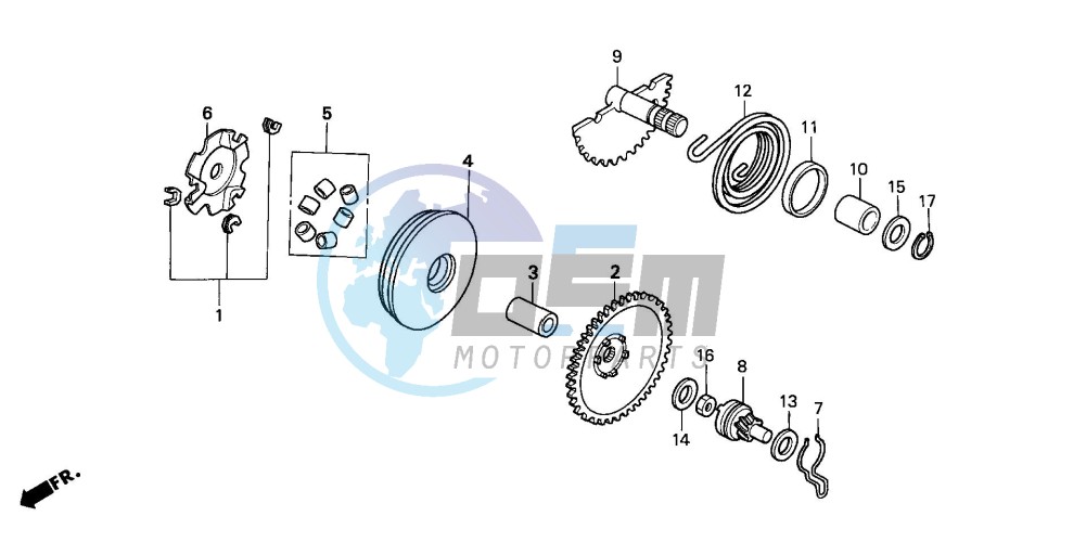 DRIVE FACE/KICK STARTER SPINDLE