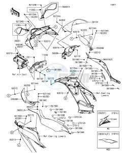 NINJA ZX-6R ABS ZX636FGF FR GB XX (EU ME A(FRICA) drawing Cowling