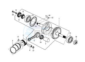 GTS 125 drawing CRANKSHAFT / PISTON / PISTON RING