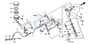 CB1300A9 UK - (E / ABS MKH MME TWO) drawing RR. BRAKE MASTER CYLINDER (CB1300A/CB1300SA)