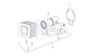 Scarabeo 50 2t e2 (eng. piaggio) drawing Cylinder with piston