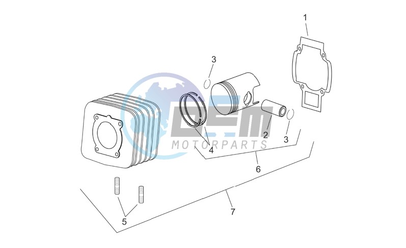 Cylinder with piston