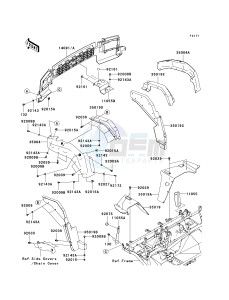 KAF 620 M [MULE 4010 4X4] (M9F) MAF drawing FRONT FENDER-- S- -