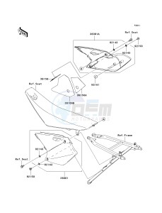 KX 250 N [KX250F] (N1) [KX250F] drawing SIDE COVERS