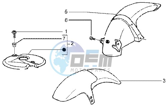 Front and rear mudguard