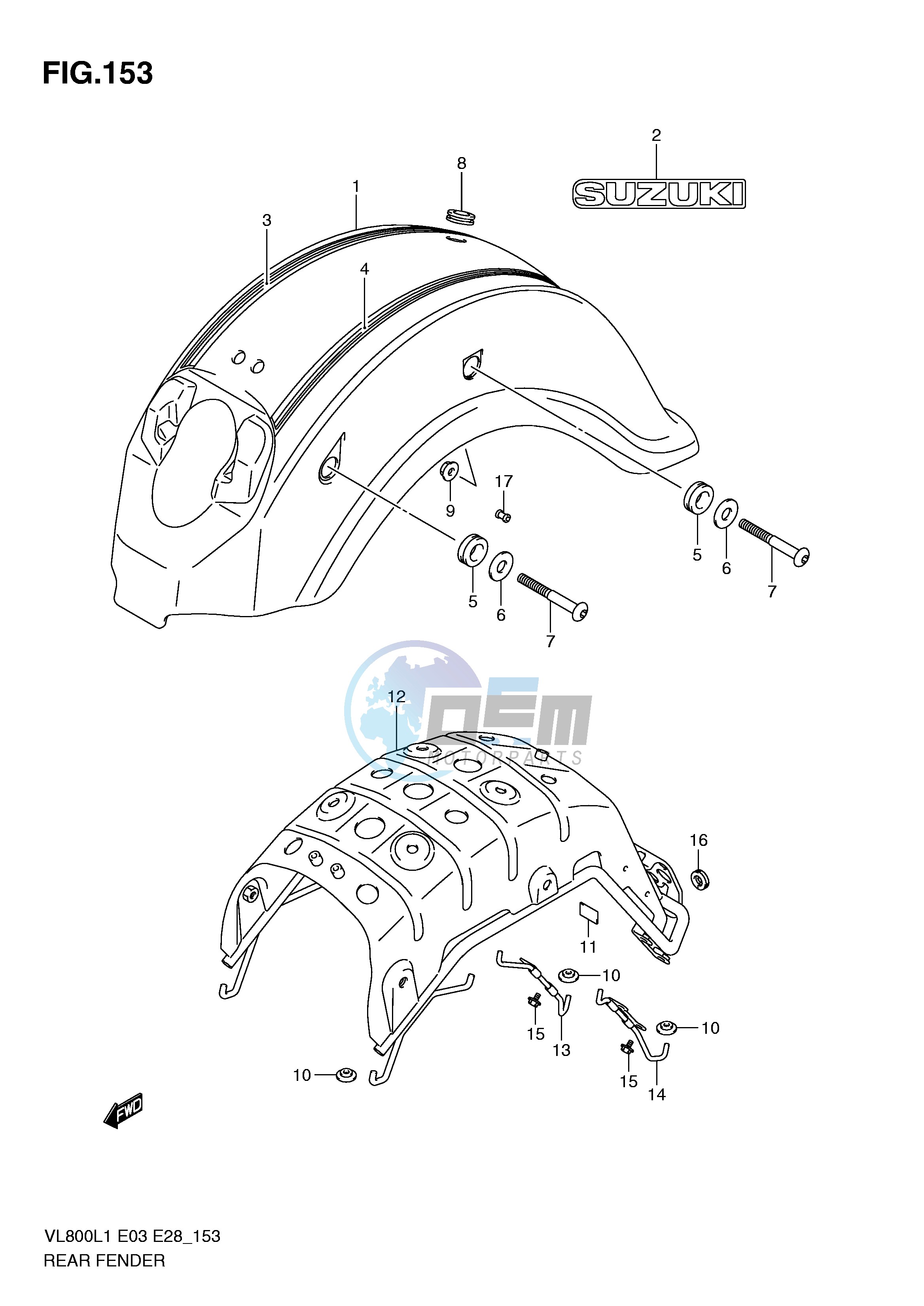 REAR FENDER (VL800TL1 E33)