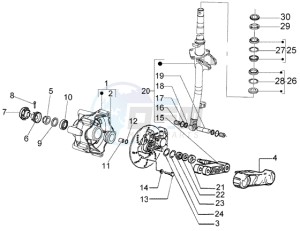 LX 150 USA drawing Steering column - Disc brake