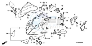 VFR800A9 UK - (E / ABS MME TWO) drawing UPPER COWL