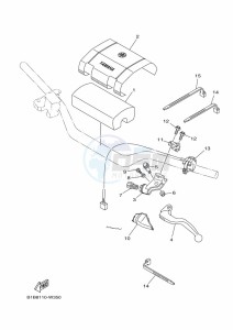 YZ250 (B9UA) drawing HANDLE SWITCH & LEVER