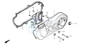 CN250 drawing LEFT CRANKCASE COVER